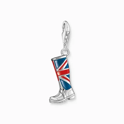 THOMAS SABO Charms | Charms<CHARM-H&AUML;NGSMYCKE LONDON ST&OUML;VEL MED UNION JACK, SILVER blå, röd, silverfargad