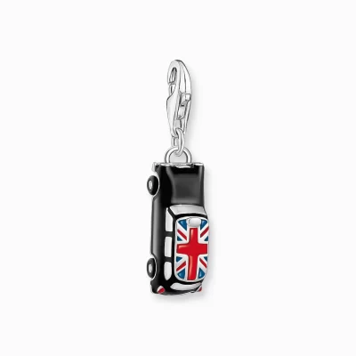 THOMAS SABO Charms | Charms<CHARM-H&AUML;NGSMYCKE LONDON-TAXI MED UNION JACK, SILVER silverfargad, röd, blå, orange, svart