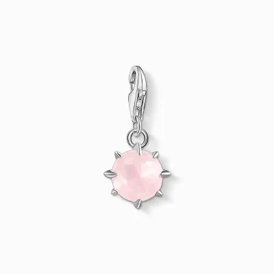 THOMAS SABO Charms | Charms<CHARM-H&AUML;NGSMYCKE M&ARING;NADSSTEN OKTOBER rosa, vit, silverfargad