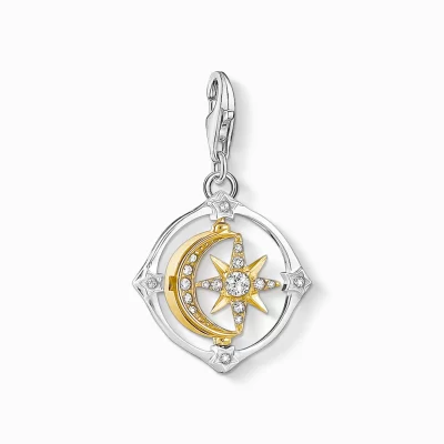 THOMAS SABO Charms | Charms<CHARM-H&AUML;NGSMYCKE M&ARING;NE  STJ&AUML;RNA R&OUML;RLIGA silverfargad, gult guldfargad, vit