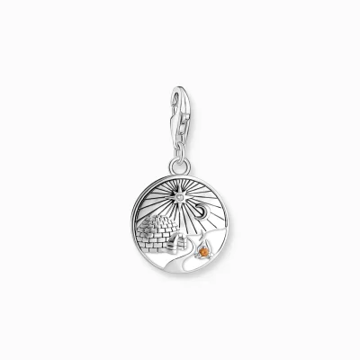 THOMAS SABO Charms | Charms<CHARM-H&AUML;NGSMYCKE MED IGLOO, GRAVYR OCH STENDEKOR, SILVER silverfargad, vit, orange, grön, röd, blå, rosa