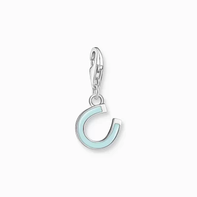 THOMAS SABO Charms | Charms<CHARM-H&AUML;NGSMYCKE MINT GR&OUML;N H&AUML;STSKO SILVER silverfargad, turkos