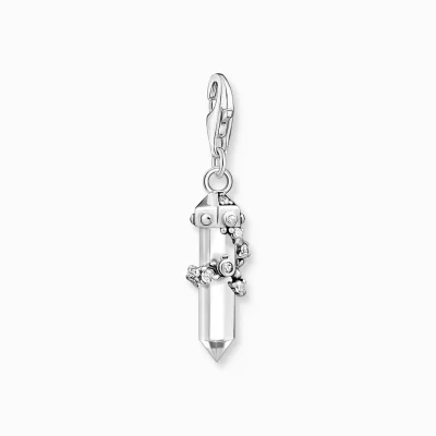 THOMAS SABO Charms | Charms<CHARM-H&AUML;NGSMYCKE MJ&OUML;LKKVARTS SILVER silverfargad, vit