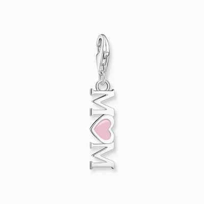 THOMAS SABO Charms | Charms<CHARM-H&AUML;NGSMYCKE MOM MED ROSA HJ&AUML;RTA SILVER silverfargad, rosa