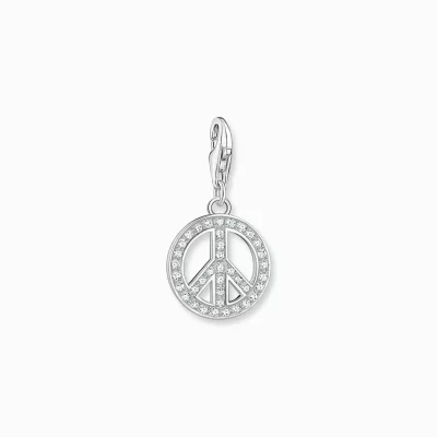 THOMAS SABO Charms | Charms<CHARM-H&AUML;NGSMYCKE PEACE SILVER vit