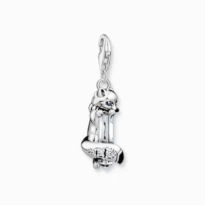 THOMAS SABO Charms | Charms<CHARM-H&AUML;NGSMYCKE R&AUML;V SILVER silverfargad, svart, blå, vit