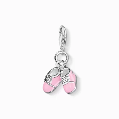 THOMAS SABO Charms | Charms<CHARM-H&AUML;NGSMYCKE ROSA BEBISSKOR rosa, silverfargad