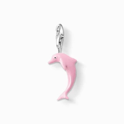 THOMAS SABO Charms | Charms<CHARM-H&AUML;NGSMYCKE ROSA DELFIN rosa, silverfargad