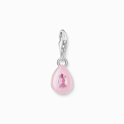 THOMAS SABO Charms | Charms<CHARM-H&AUML;NGSMYCKE ROSA DROPPE SILVER silverfargad, rosa