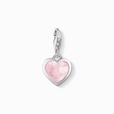 THOMAS SABO Charms | Charms<CHARM-H&AUML;NGSMYCKE ROSA HJ&AUML;RTA rosa, silverfargad