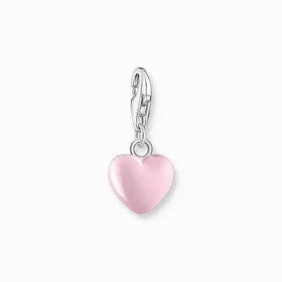 THOMAS SABO Charms | Charms<CHARM-H&AUML;NGSMYCKE ROSA HJ&AUML;RTA SILVER silverfargad, rosa