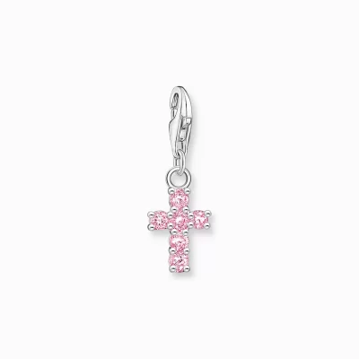 THOMAS SABO Charms | Charms<CHARM-H&AUML;NGSMYCKE ROSA KORS SILVER silverfargad, rosa