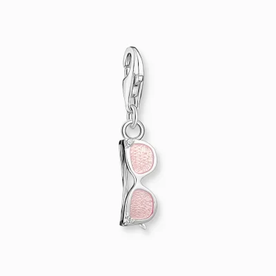 THOMAS SABO Charms | Charms<CHARM-H&AUML;NGSMYCKE ROSA SOLGLAS&OUML;GON MED VITA STENAR SILVER silverfargad, rosa, vit