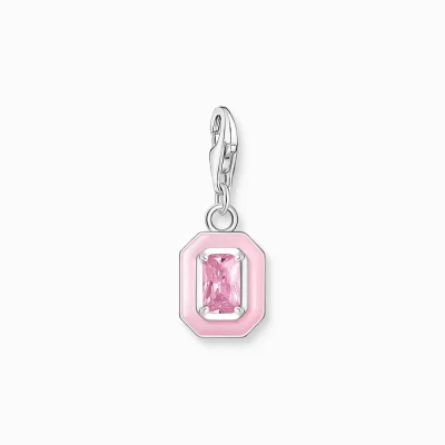 THOMAS SABO Charms | Charms<CHARM-H&AUML;NGSMYCKE ROSA STEN SILVER silverfargad, rosa