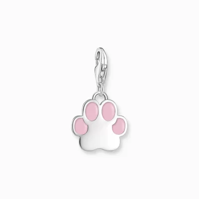 THOMAS SABO Charms | Charms<CHARM-H&AUML;NGSMYCKE ROSA TASSAVTRYCK SILVER silverfargad, rosa