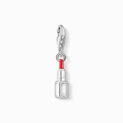 THOMAS SABO Charms | Charms<CHARM-H&AUML;NGSMYCKE R&OUML;TT L&AUML;PPSTIFT röd, vit, silverfargad