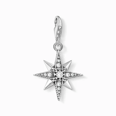 THOMAS SABO Charms | Charms<CHARM-H&AUML;NGSMYCKE ROYALTY STJ&AUML;RNA silverfargad, vit