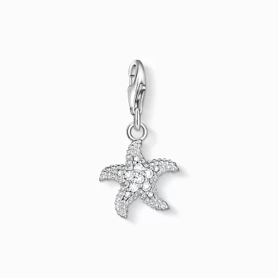 THOMAS SABO Charms | Charms<CHARM-H&AUML;NGSMYCKE SJ&OUML;STJ&AUML;RNA silverfargad, vit