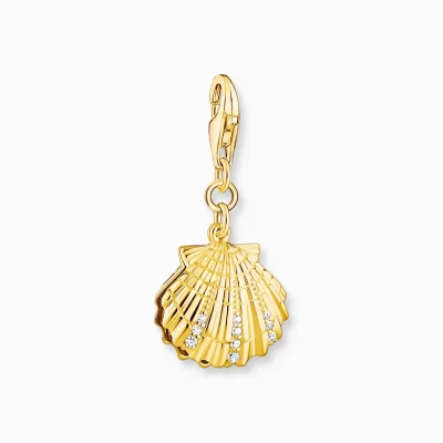 THOMAS SABO Charms | Charms<CHARM-H&AUML;NGSMYCKE SKAL GULD gult guldfargad, vit