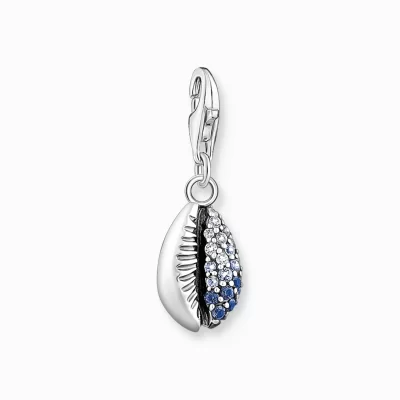 THOMAS SABO Charms | Charms<CHARM-H&AUML;NGSMYCKE SKAL MED BL&ARING; STENAR SILVER silverfargad, vit, blå, ljusblå