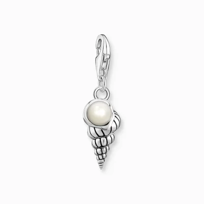 THOMAS SABO Charms | Charms<CHARM-H&AUML;NGSMYCKE SKAL MED P&AUML;RLA SILVER silverfargad, vit