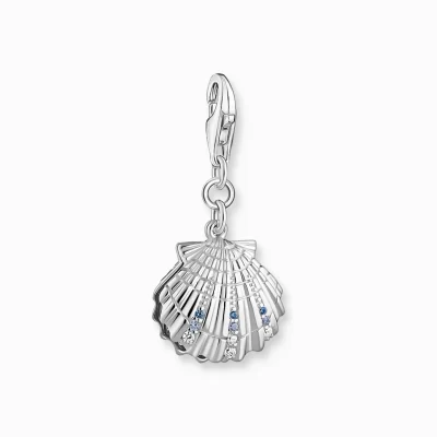 THOMAS SABO Charms | Charms<CHARM-H&AUML;NGSMYCKE SKAL SILVER silverfargad, vit, blå, ljusblå