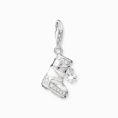 THOMAS SABO Charms | Charms<CHARM-H&AUML;NGSMYCKE SN&OUML;SKOR SILVER flerfargade toner, silverfargad, vit