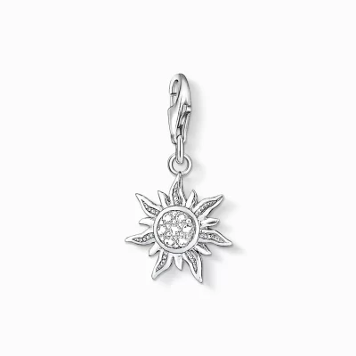 THOMAS SABO Charms | Charms<CHARM-H&AUML;NGSMYCKE SOL silverfargad, vit