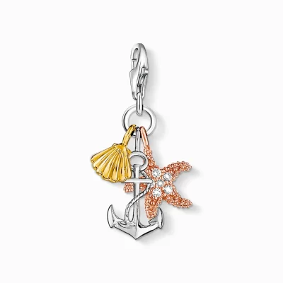 THOMAS SABO Charms | Charms<CHARM-H&AUML;NGSMYCKE SOMMAR / STRAND gult guldfargad, roséguldfargad, silverfargad, vit