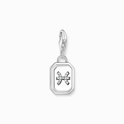 THOMAS SABO Charms | Charms<CHARM-H&AUML;NGSMYCKE STJ&AUML;RNTECKNET FISKARNA MED STENAR, SILVER silverfargad, vit