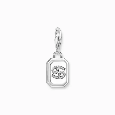 THOMAS SABO Charms | Charms<CHARM-H&AUML;NGSMYCKE STJ&AUML;RNTECKNET KR&AUML;FTAN MED STENAR, SILVER silverfargad, vit