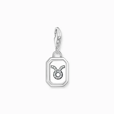 THOMAS SABO Charms | Charms<CHARM-H&AUML;NGSMYCKE STJ&AUML;RNTECKNET OXEN MED STENAR, SILVER silverfargad, vit