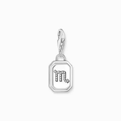 THOMAS SABO Charms | Charms<CHARM-H&AUML;NGSMYCKE STJ&AUML;RNTECKNET SKORPIONEN MED STENAR, SILVER silverfargad, vit