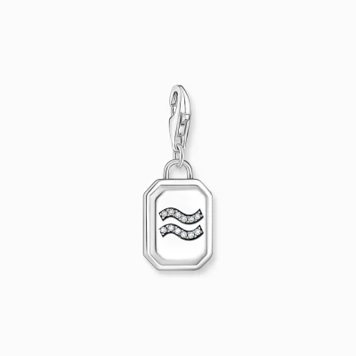 THOMAS SABO Charms | Charms<CHARM-H&AUML;NGSMYCKE STJ&AUML;RNTECKNET VATTUMANNEN MED STENAR, SILVER silverfargad, vit