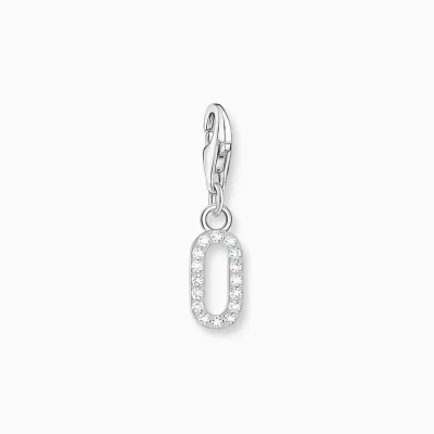 THOMAS SABO Charms | Charms<CHARM-H&AUML;NGSMYCKE TALET 0 MED VITA STENAR, SILVER silverfargad, vit