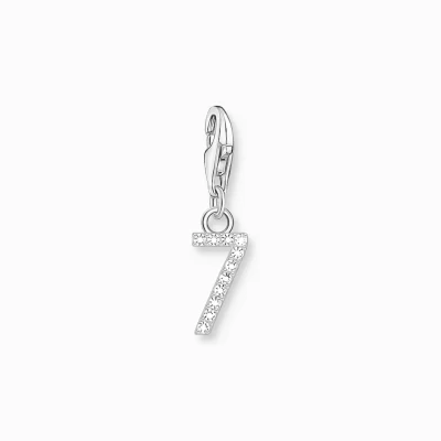 THOMAS SABO Charms | Charms<CHARM-H&AUML;NGSMYCKE TALET 7 MED VITA STENAR, SILVER silverfargad, vit