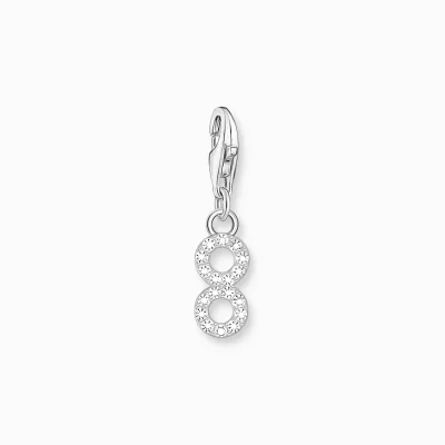 THOMAS SABO Charms | Charms<CHARM-H&AUML;NGSMYCKE TALET 8 MED VITA STENAR, SILVER silverfargad, vit