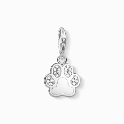 THOMAS SABO Charms | Charms<CHARM-H&AUML;NGSMYCKE TASSAVTRYCK silverfargad, vit