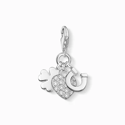 THOMAS SABO Charms | Charms<CHARM-H&AUML;NGSMYCKE TUR silverfargad, vit