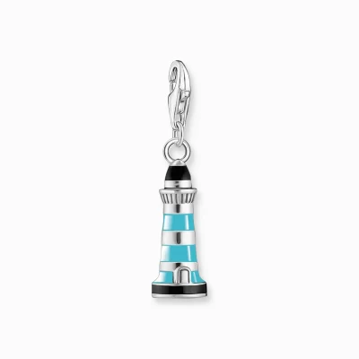 THOMAS SABO Charms | Charms<CHARM-H&AUML;NGSMYCKE TURKOS FYR SILVER silverfargad, turkos, svart