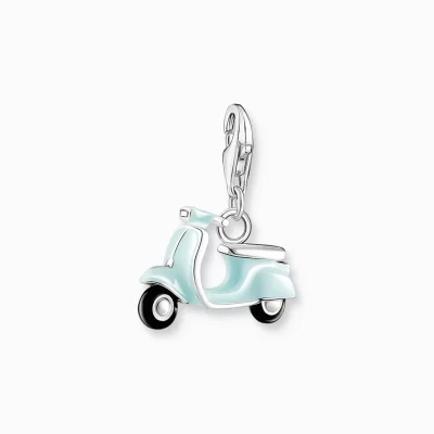 THOMAS SABO Charms | Charms<CHARM-H&AUML;NGSMYCKE TURKOSA SKOTER SILVER , silverfargad, svart