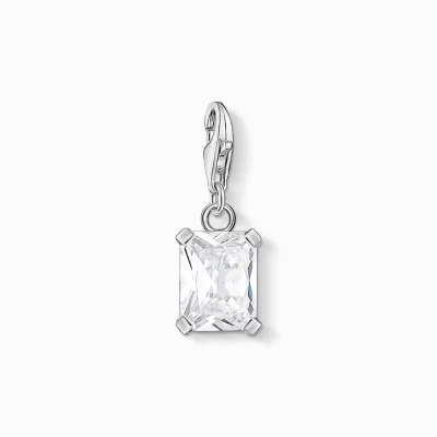 THOMAS SABO Charms | Charms<CHARM-H&AUML;NGSMYCKE VIT STEN vit, silverfargad