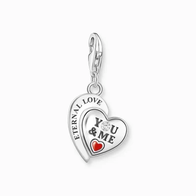 THOMAS SABO Charms | Charms<CHARM-H&AUML;NGSMYCKE YOU  ME-HJ&AUML;RTA, SILVER silverfargad, vit, röd