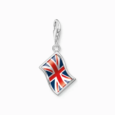 THOMAS SABO Charms | Charms<CHARM-H&AUML;NGSMYCKET LONDON UK-FLAGGA, SILVER blå, röd, silverfargad