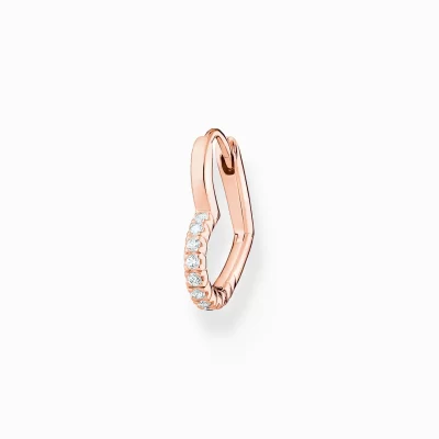 THOMAS SABO Creoler | 18K roséguldplätering<CREOL&OUML;RH&AUML;NGE INDIVIDUELLT HJ&AUML;RTA MED VITA STENAR ROS&EACUTE;GULD roséguldfargad, vit