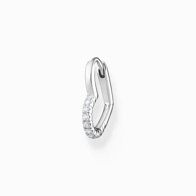 THOMAS SABO Creoler | Återvunnet 925 silver<CREOL&OUML;RH&AUML;NGE INDIVIDUELLT HJ&AUML;RTA MED VITA STENAR SILVER silverfargad, vit