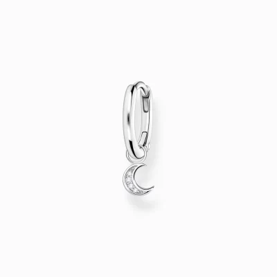 THOMAS SABO Creoler | Återvunnet 925 silver<CREOL&OUML;RH&AUML;NGE INDIVIDUELLT MED M&ARING;NEN H&AUML;NGE SILVER silverfargad, vit