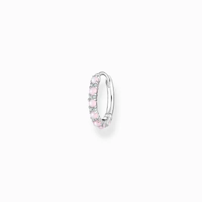 THOMAS SABO Creoler | Återvunnet 925 silver<CREOL&OUML;RH&AUML;NGE INDIVIDUELLT ROSA STENAR silverfargad, vit, rosa, violett