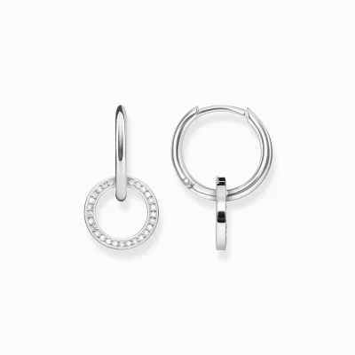 THOMAS SABO Återvunnet 925 silver<CREOL&OUML;RH&AUML;NGEN CIRKEL silverfargad, vit