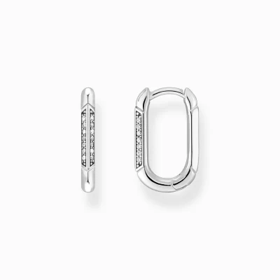 THOMAS SABO Creoler | Återvunnet 925 silver<CREOL&OUML;RH&AUML;NGEN SILVER silverfargad, vit